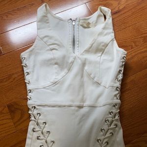 White lace up jumpsuit